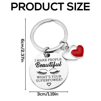Gosknor Beautician Keychain, Esthetician Keychain Charm Makeup Artist Jewelry Beautician Gift to Women Lash Makeup Artist