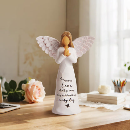 Sympathy Gifts for Loss of Loved One, 6" Handcrafted Memorial Angel Figurine, Memorial Gifts for Loss of Mom Dad, Condolences Bereavement Remembrance in Memory of Loved One Gift