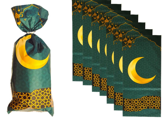 Islamic Gifts 123 Ramadan Goodie Bags Islamic Designs, Polypropylene for Eid Mubarak Decoration Muslim Party Favor Supplies