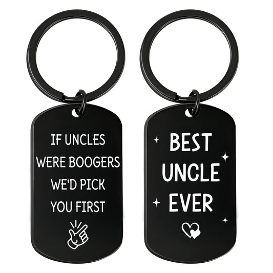 Uncle Gift for Fathers Day Funny Gifts for Uncles from Niece Nephew Best Uncle Ever Keychain Double Sided Anniversary Birthday Valentines Day Christmas Gift for Uncles Tio Present