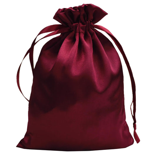 Gbateri Burgundy Satin Bags with Drawstring, 6x9 Inches, 35pcs Party Favor Bags for Baby Shower, Bridal Shower, Christmas