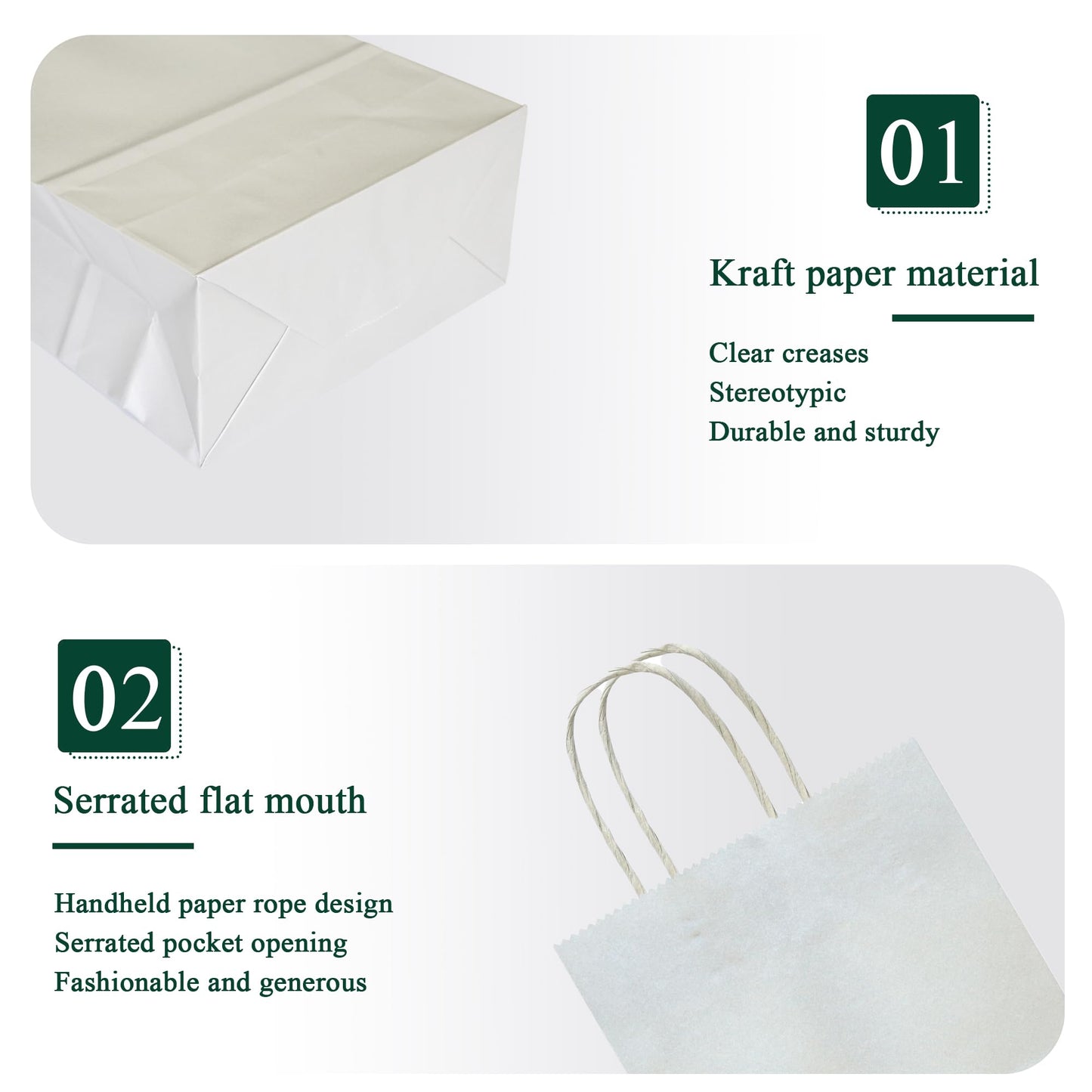 IN-JOOYAA 30 Pcs Silver Gift Bags Small Kraft Paper Gift Bags with Handles (6.3 x 3.1 x 8.6 in, Silver)