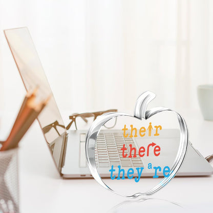 Teacher Appreciation Gifts for Women Men Thank You Reading English Grammar Teachers Graduation Retirement End of Year Office Home Desk Decor Apple Acrylic Sign