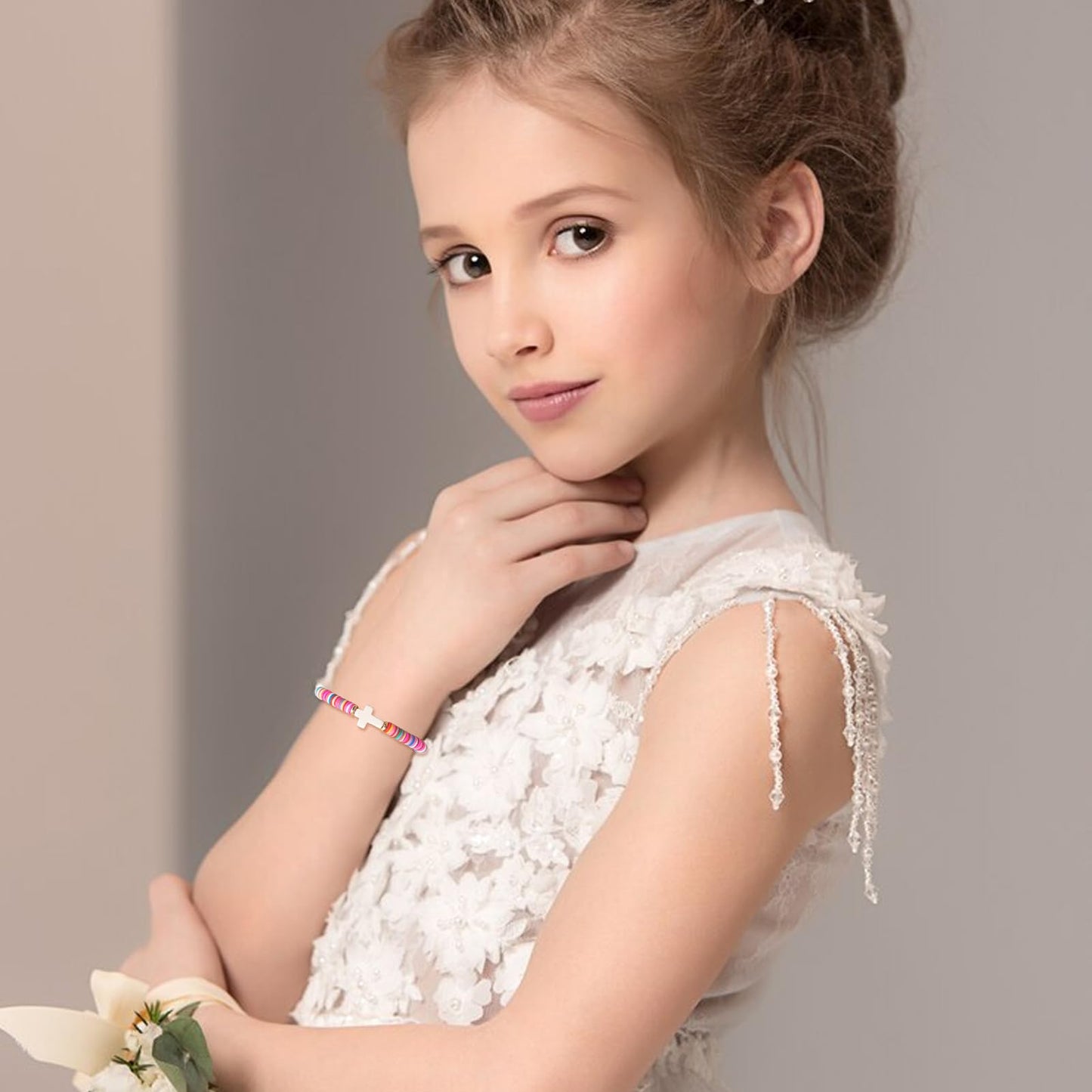 Handmade Gifts for Kids/Girls/Teens/Women-Cute Cross Bracelet First Communion Baptism Confirmation Graduation Gifts, Colorful Religious Bracelets Christian Jewelry Jesus Faith Trendy Stuff