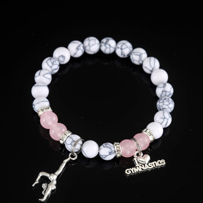 HUTIMY Gymnast Gifts for Women Female Cute Gymnastic Coach Jewelry Beads Gymnastics Bracelet