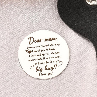 Sisadodo Pocket Hug Token Long Distance Relationship Keepsake Gifts for Women Birthday Christmas Gifts With Leather Keychain