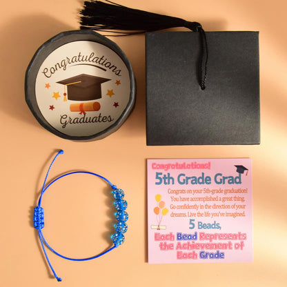 5th 6th 8th Grade Graduation Bracelets Gifts for Her Him Grad Card Congratulations Gift Graduates Cap Box Graduating Daughter Son Granddaughter Grandson Nephew Niece Bracelet Jewelry Ideas Unique