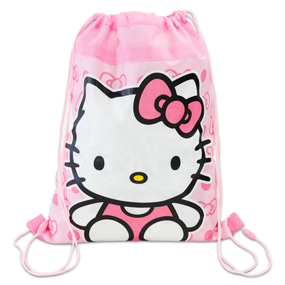 Hello Kitty Party Favor Bags Set - Bundle with 12 Hello Kitty Drawstring Bags for Kids and Stickers | Sanrio Birthday Party Supplies