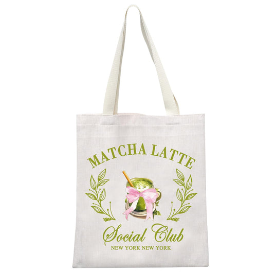 MEIKIUP Matcha Latte Lover Gift - Reusable Grocery Bags & Matcha Barista Gift