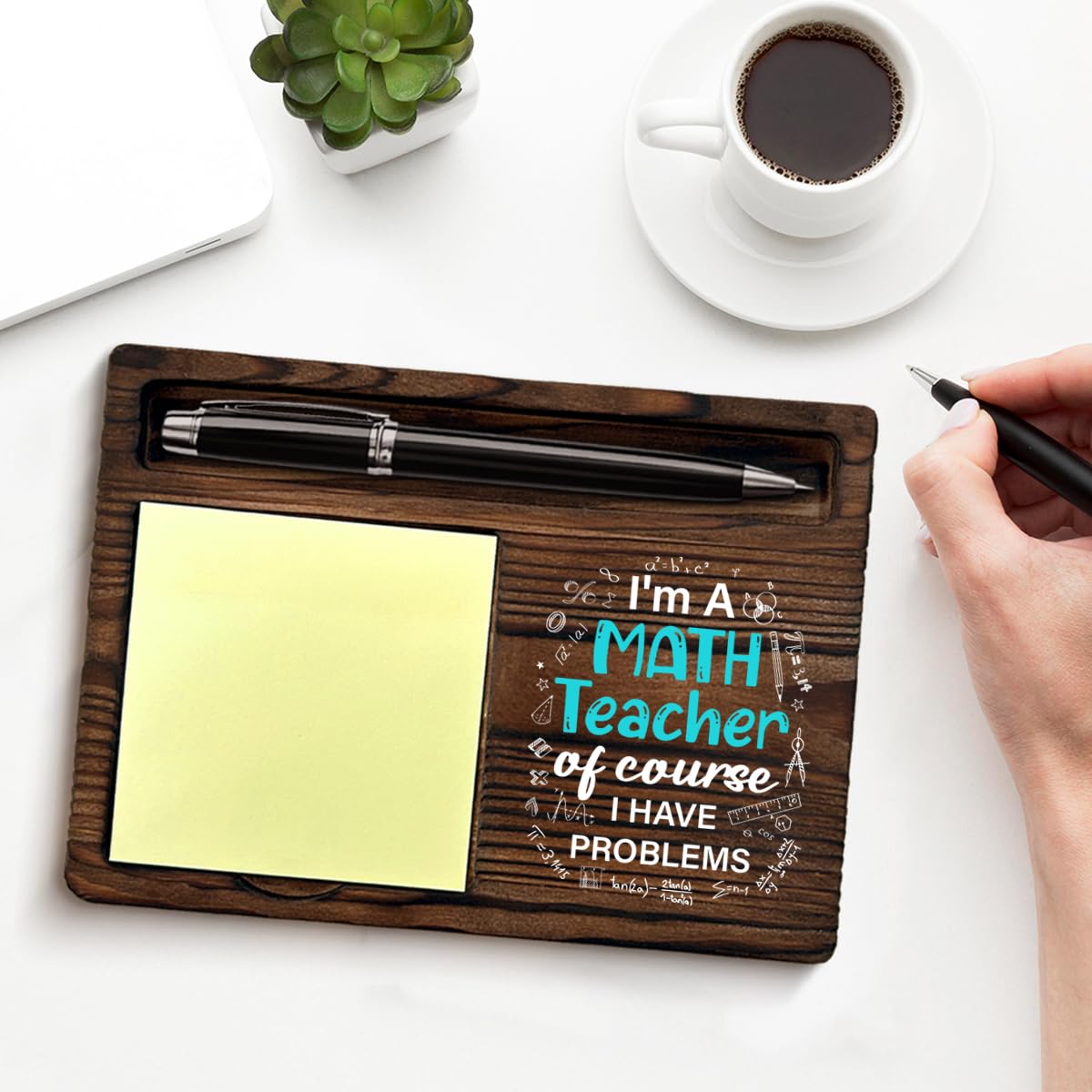 Funny Math Teacher Gifts for Men Women, Gifts for Math Teacher Thank You Appreciation Birthday Retirement Back to School, Sticky Note Holder for Classroom Office Desk Decor