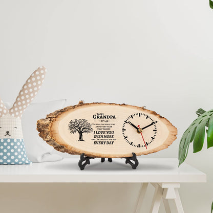 BeauGift Grandpa Gifts, Wooden Clock Birthday Gifts for Granddad from Grandkid Grandson Best Grandfather Ever Gifts to My Gramps Pops Opa Granddaddy