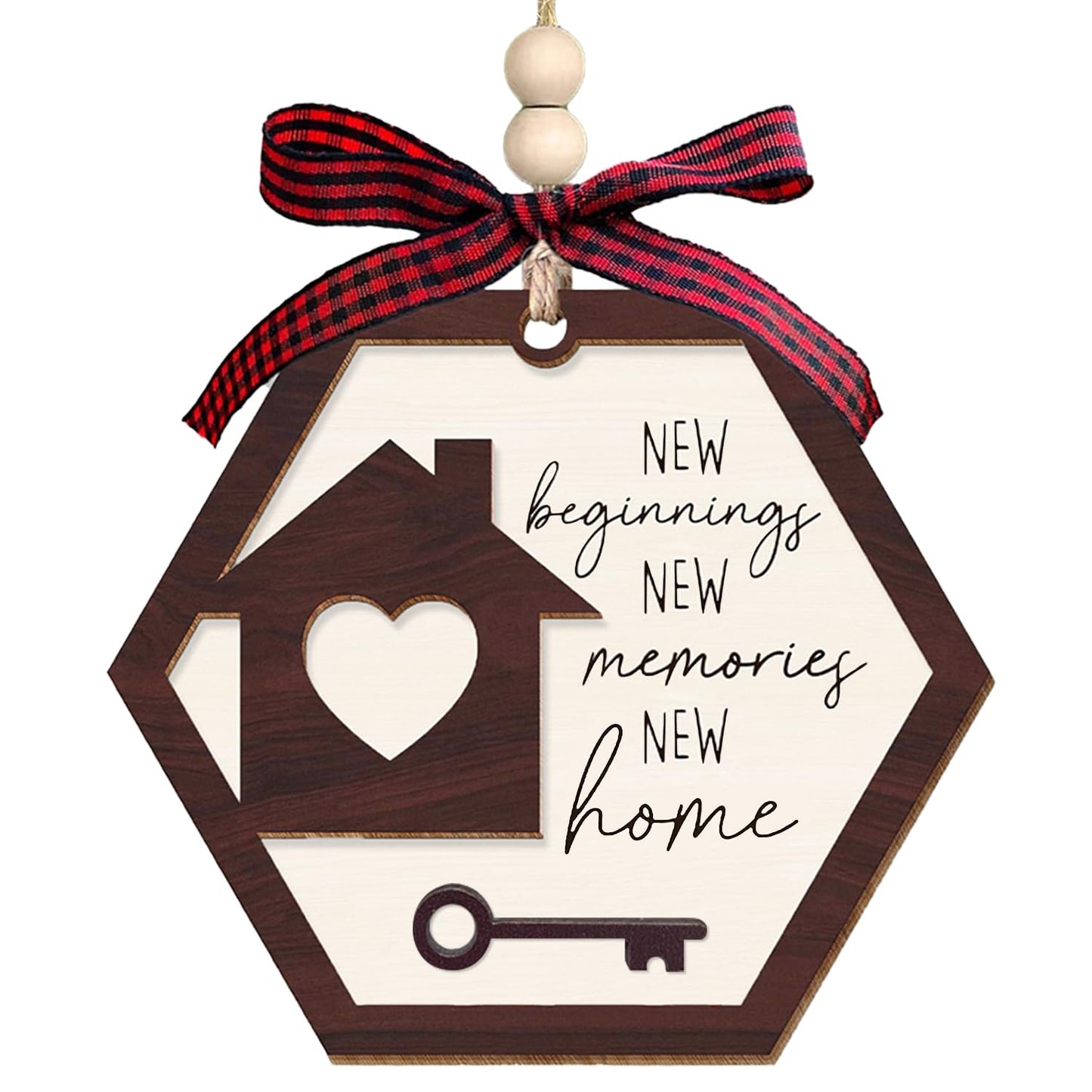 House Warming Gifts New Home - Customizable Housewarming Gifts for Women, Men, Couple, Homeowner, 2026 New Home Gift Ideas, Realtor Closing Gift, Wooden Ornament, New Beginnings Gifts