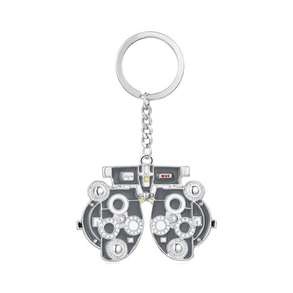 Medical Optometrists Keychain Ophthalmology Vision Test Optometry Enamel Pendant Keyring Jewelry for Eye Doctor Nurse