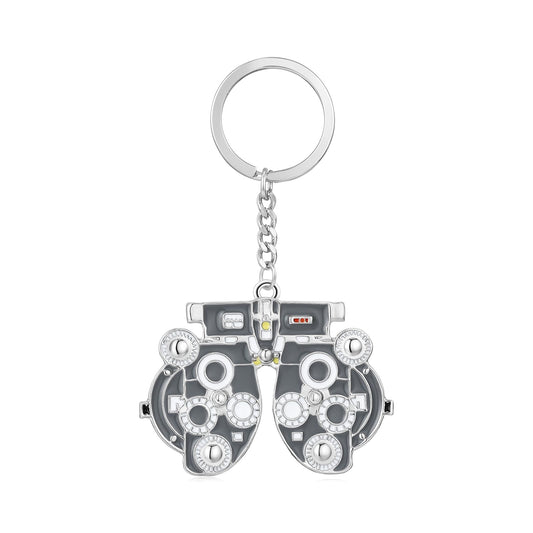 Medical Optometrists Keychain Ophthalmology Vision Test Optometry Enamel Pendant Keyring Jewelry for Eye Doctor Nurse