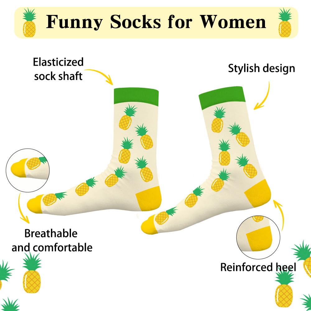 Gifts for Women Girl,Fruit Funny Socks - Christmas Birthday Fruit Gifts for Teen Girl Girlfriend Sisters Daughter