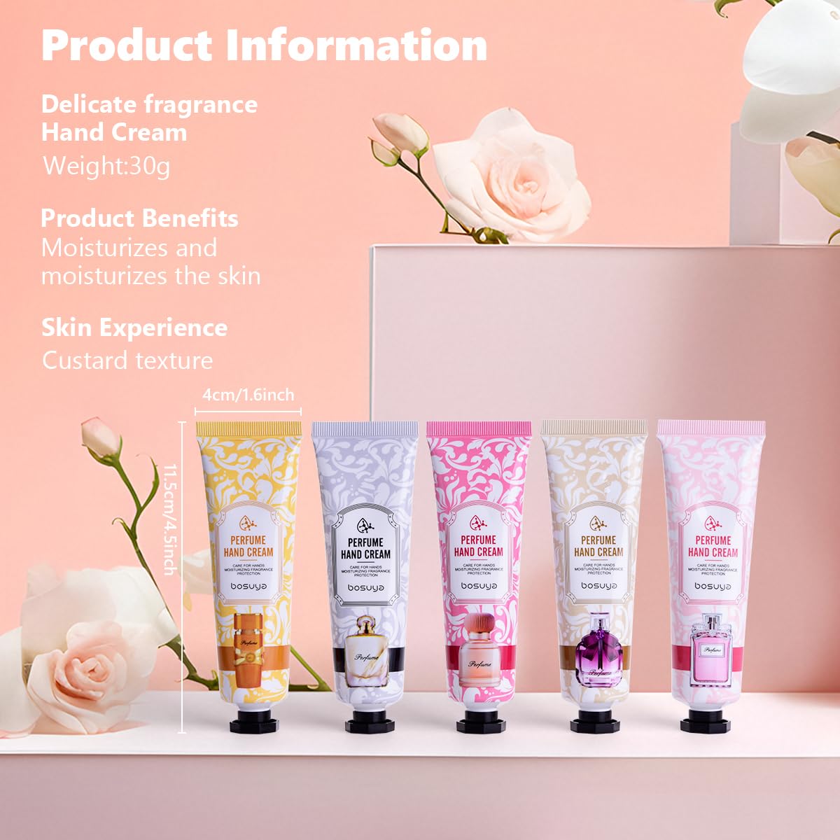 5 Pack Hand Cream for Dry Cracked Hands,Easter Basket Stuffers,Gifts for Women,Girls,Mothers Day Gifts,Natural Plant Fragrance Mini Hand Lotion Moisturizing Hand Care Cream