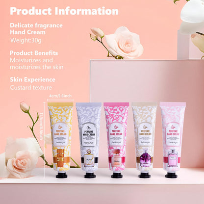 5 Pack Hand Cream for Dry Cracked Hands,Easter Basket Stuffers,Gifts for Women,Girls,Mothers Day Gifts,Natural Plant Fragrance Mini Hand Lotion Moisturizing Hand Care Cream