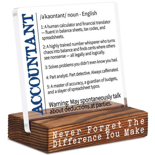 Thank You Gift for Accountant na CPA, CFO, Coworkers, Accountant Gifts for Women, Accounting Graduation Gifts, Inspirational Gifts for Employee Mentor Coach Executive Decorative Signs-LMY07