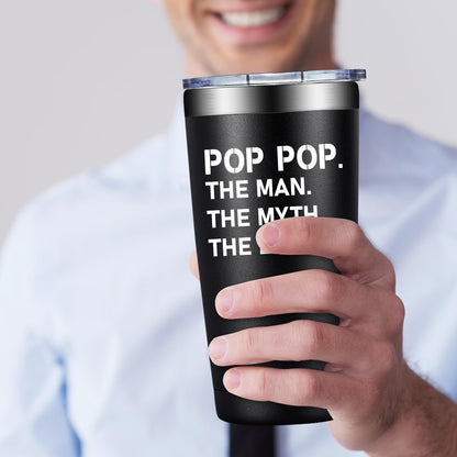BIRGILT Pop Pop Gifts from Grandkids - Poppop Fathers Day Gift - Best Poppop Ever Gifts for Birthday, Christmas - Pop Pop Tumbler 20oz