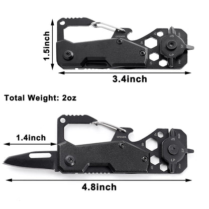 Cool Men Gift Ideas for Him - Fathers Day Dad Gifts Multitool Pocket Knife, Unique Birthday Gift for Husband Brother Boyfriend Adult, Keychain EDC Folding Knives with Clip Hand Tools Gadgets, Black