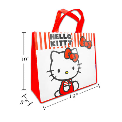 Hello Kitty Tote Bag Set for Girls - Accessories Bundle with 3 Sanrio Reusable Grocery Bags with Stickers, More | Hello Kitty Tote Bag Set