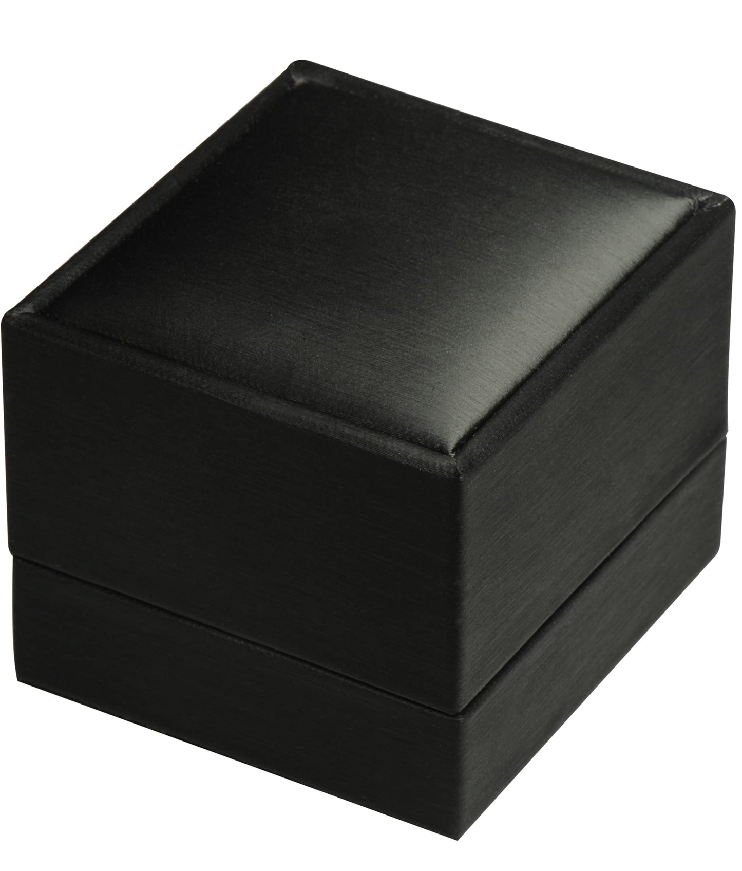 The Jewellery Pak Black Earring Necklace Pendant Set Jewelry Gift Box Premium Soft Touch PU Leather Exterior Material Pure White Velvet Interior Size 2.5〞(W)*2.5〞(D)*2〞(H)