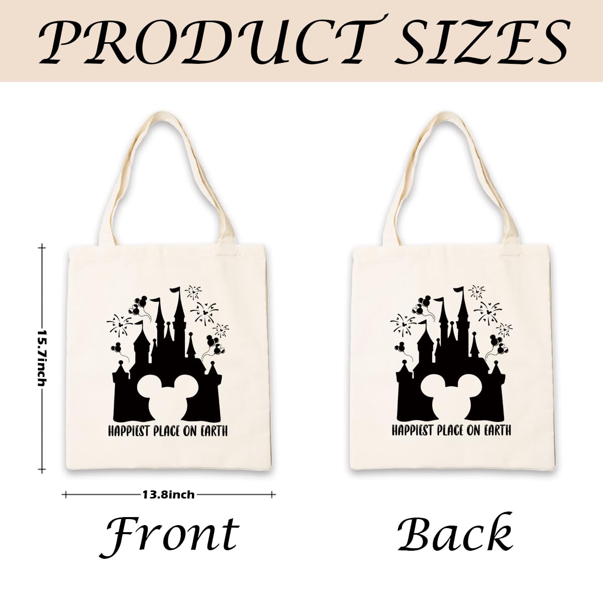 Canvas Tote Bag Aesthetic for Women,Reusable Canvas Cute Shoulder Bag for Grocery, Shopping, Beach & Daily Use