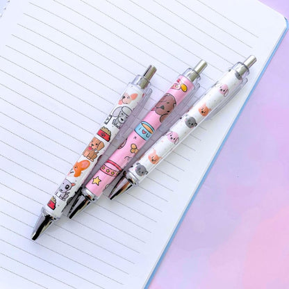 YJ PREMIUMS 8PC Dog Writing Pens Veterinary Ballpoint Ink Pen Set for Dogs Lovers Doggie People Kawaii Puppy Paw Print Vet Med School Supplies Students Stationary Animal for Men Women Themed Gifts