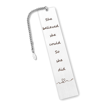 Congratulations Gifts for Women Reading Lovers Metal Bookmark Book Accessories She Believed She Could So She Did New Job Proud of You Graduation Gifts Inspirational Gift for Best Friend Her Nurse