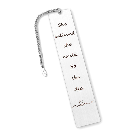 Congratulations Gifts for Women Reading Lovers Metal Bookmark Book Accessories She Believed She Could So She Did New Job Proud of You Graduation Gifts Inspirational Gift for Best Friend Her Nurse
