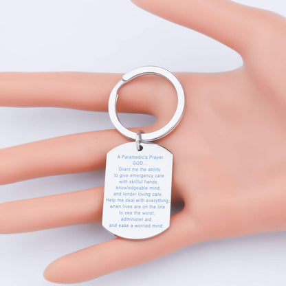 KUIYAI Paramedic’s Prayer Keychain Necklace Paramedic Gift Emergency Medical Technician Gift Christian Religious Jewelry