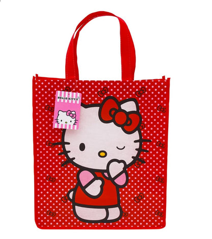 Fast Forward Hello Kitty Reusable Tote Bags, 16 inch, Pink and Red, 3 Pack
