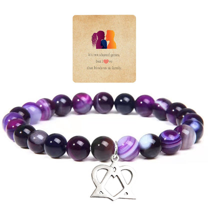 Adoption Symbol Charm Bracelet Necklace Adoption Day Gifts Adoption Gifts Gotcha Day Amethyst Bracelet Adoption Celebration Party Gifts Adoptive Jewelry Thank You Gift