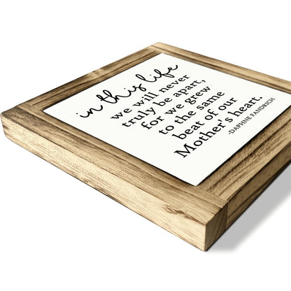 Home Decor Signs, Decorative Wooden Box Sign, Farmhouse Twins Signs, Grieving Sibling Decor, Birthday Gift for Sister or Brother, In This Life We Never Truly Be Apart Sign, 5.9×5.9 inches
