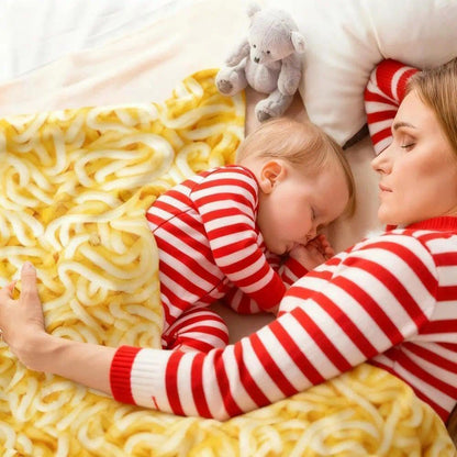 Ramen Noodles Blanket Realistic Food Blanket, Funny Birthday Gifts for Kids, Funny Throw Blanket for Couch Sofa Bed, Food Ramen Gifts 60" X 50"