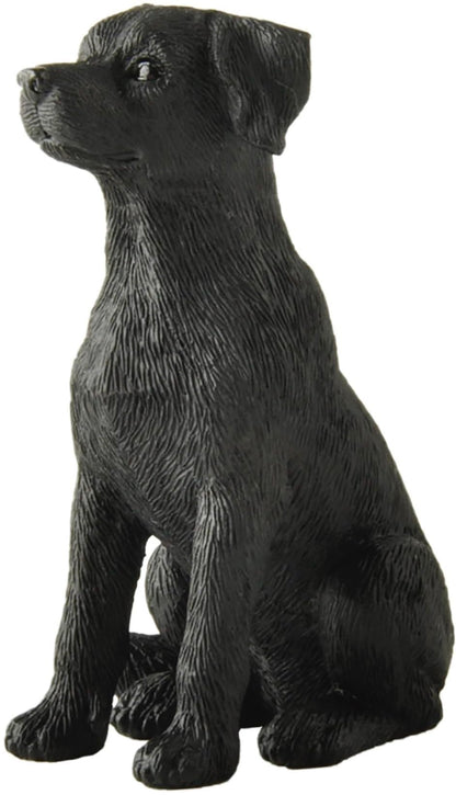 JFSM INC. 3.25" Black Labrador Dog Sitting Up Figurine - Black Lab Gift, Resin Pet Statue, Holiday Stocking Stuffer - Home or Office Desktop Decoration