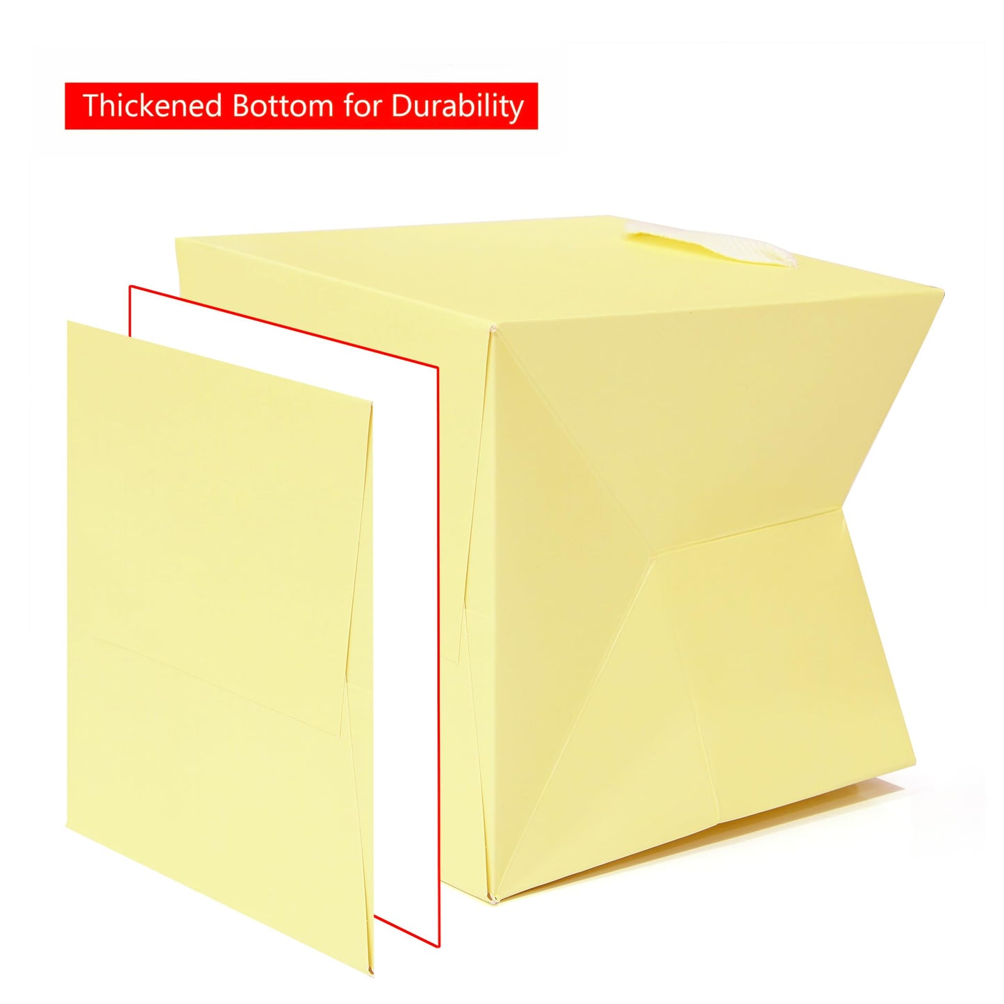 LFCXHTY Yellow Large Square Gift Bags Square Bottom Bags with Handles for Party Favor, Birthday Gift Bag (12 x 12 x 12 in, 1 CT)