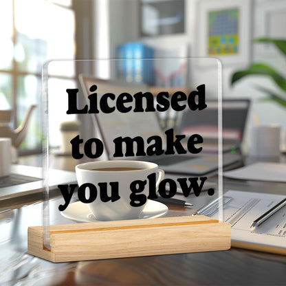 Licensed Esthetician Desk Decor, Funny Gifts for Esthetician Beautician Cosmetologist, Acrylic Plaque Sign Home Office for Beauty Salon Decor, Birthday Thank You Gift