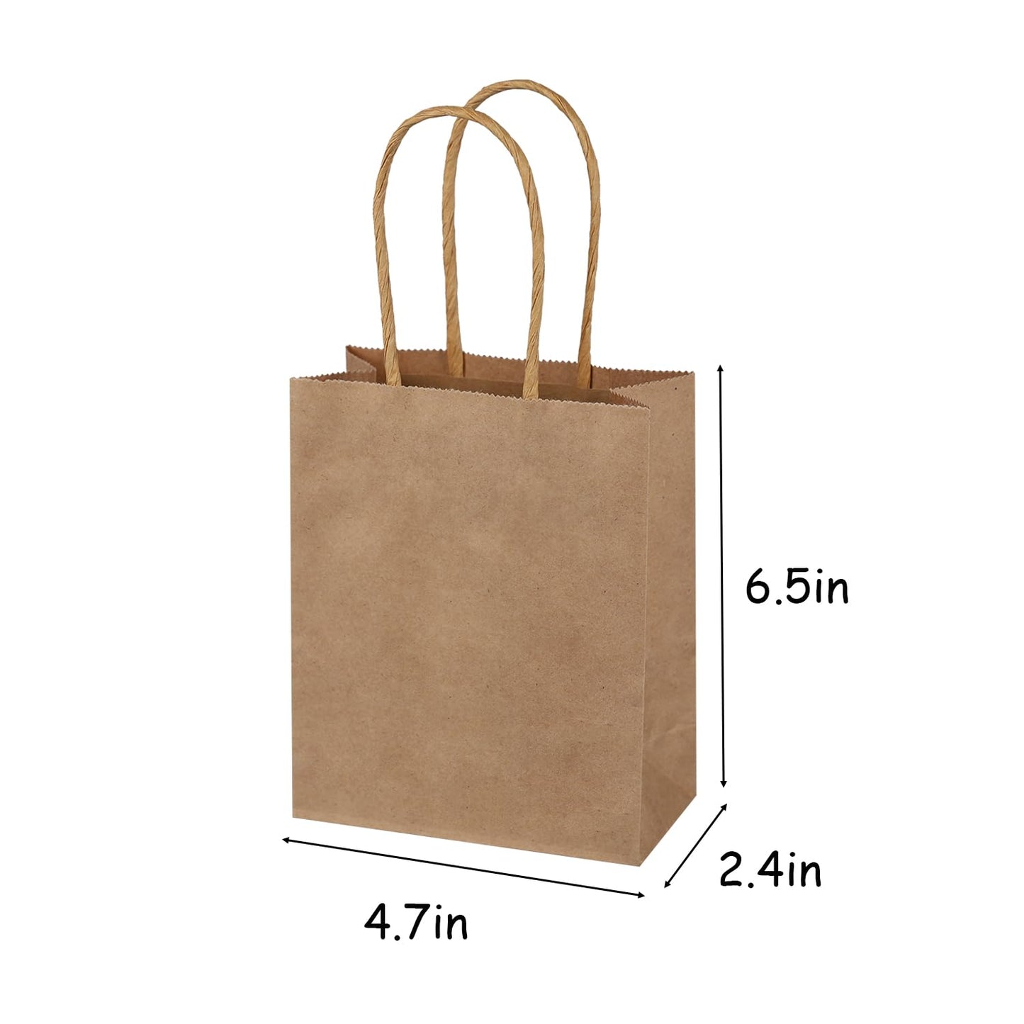 SPERPAND 30Pcs Mini Kraft Gift Bags - 6.5" Small Brown Paper Bags for Birthday, Baby Shower, Christmas, Wedding, Party Favor Bag