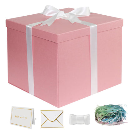 YINUOYOUJIA Large Gift Box 12x12x10 Inches,Pink Gift Boxes for Presents,Birthday Box,for Packaging,Valentine's Day,Mother's Day,Christmas,Anniversaries,Family or Business.