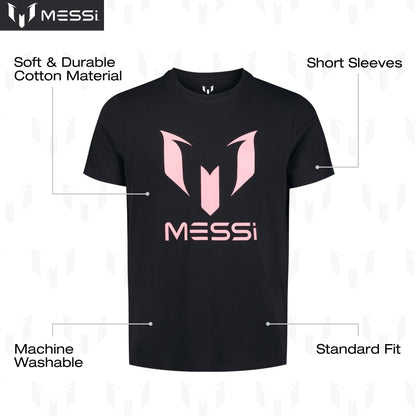 Messi Men's Wingstar Logo Tee, Lifestyle Short Sleeve T-Shirt, Standard Fit with Graphic