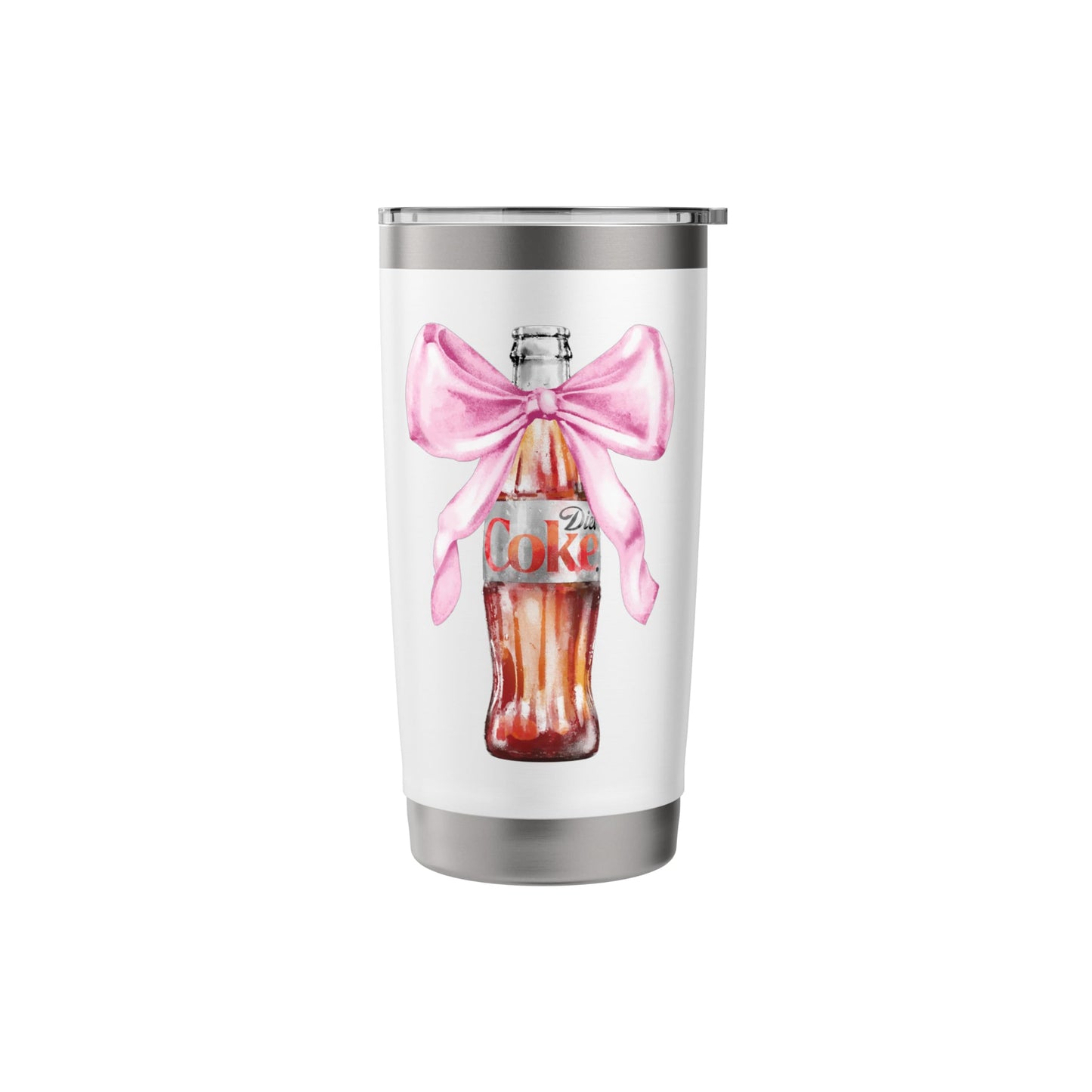 Coca-Cola Diet Coke With Cute Pink Ribbon Vintage Stainless Steel Insulated Tumbler