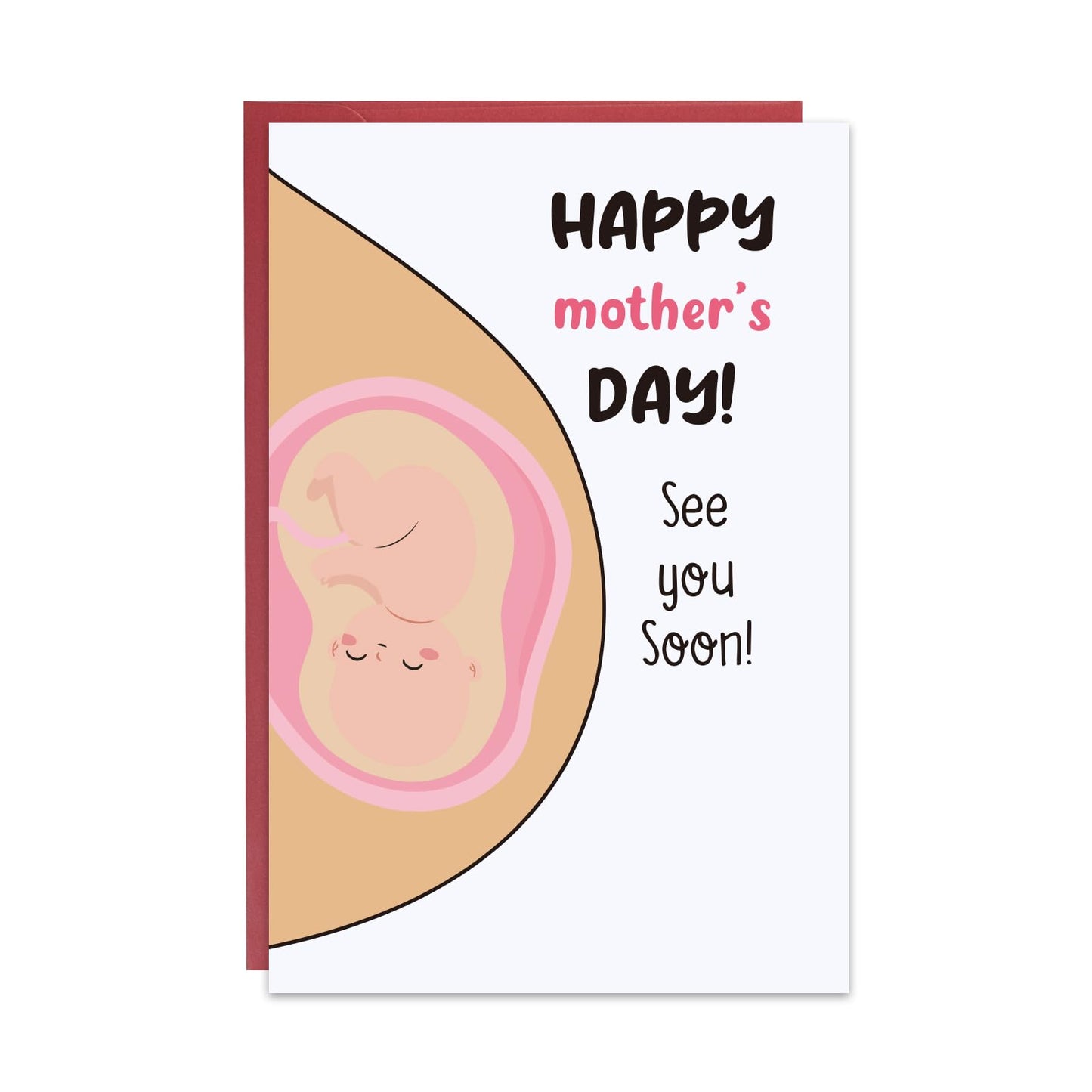 Ithmahco Cute First Mother's Day Card, Expecting Mothers Day Card, Mothers Day Gift for Pregnant Wife, Happy Mother Day from the Bump? First Mother's Day Gifts For New Mom Expecting Mom