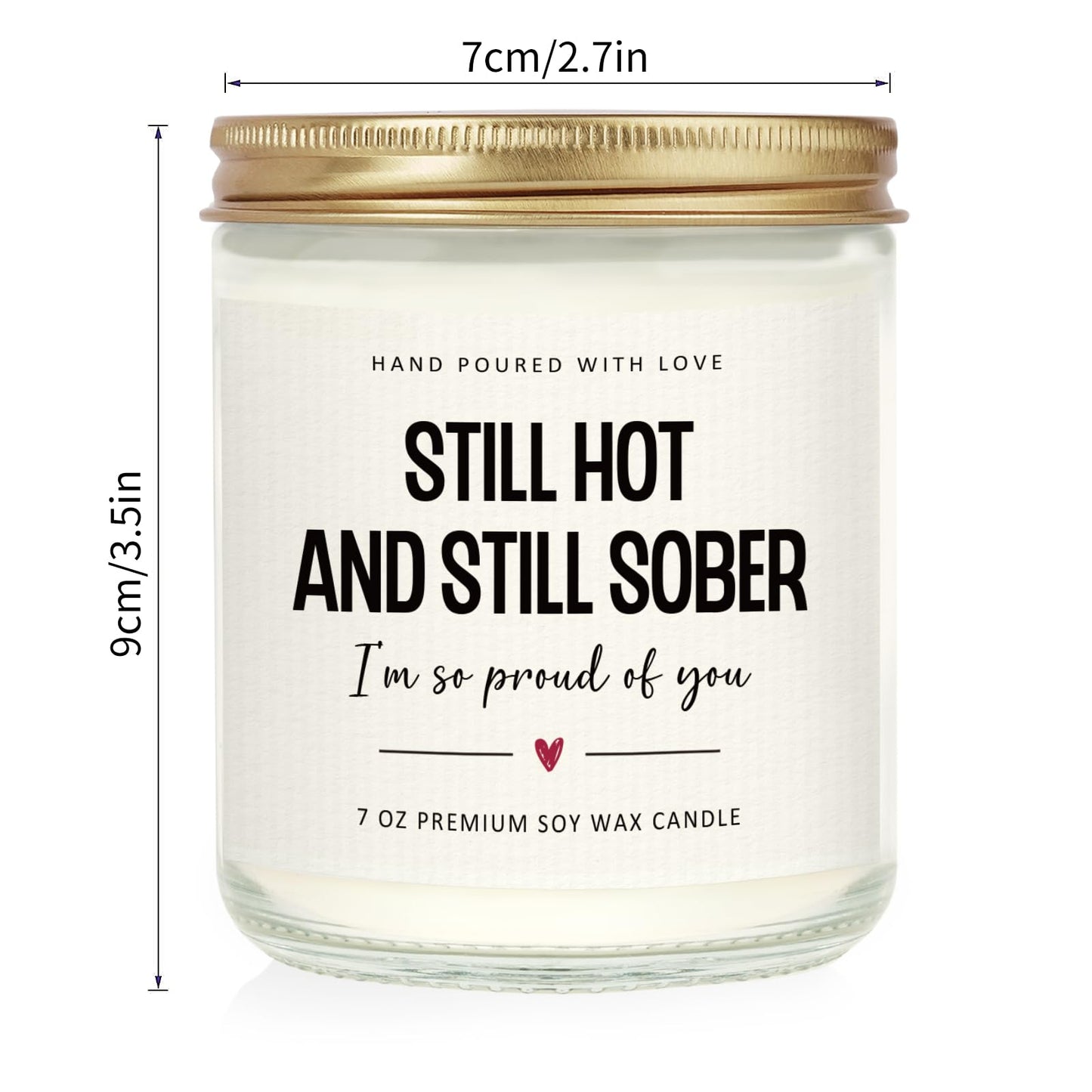 Sobriety Gifts for Women Men, 1 Year 2 Year Sober Gifts, Best Sobriety Recovery Gift, Sober Celebration, Anniversary, Proud of You Presents for Her - Handmade Lavender Scented Candle 7oz