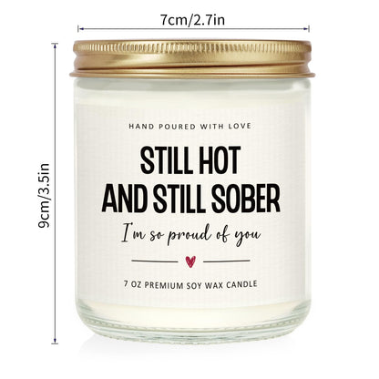 Sobriety Gifts for Women Men, 1 Year 2 Year Sober Gifts, Best Sobriety Recovery Gift, Sober Celebration, Anniversary, Proud of You Presents for Her - Handmade Lavender Scented Candle 7oz