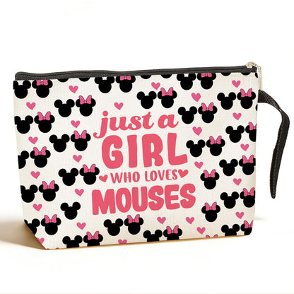 Mouse Themed Gifts Cute Mouse Cosmetic Bags Cartoon Toiletry Bag Birthday Graduation Nurse Day Funny Makeup Bag Animal Lover Gifts for Women Teens Girls Mouses Lover Daughter Best Friend BFF