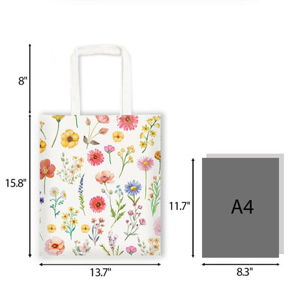 Canvas Tote Bag Spring Summer Flower Tote Bag Gift for Women Girls Friends Shopping Beach Vacation