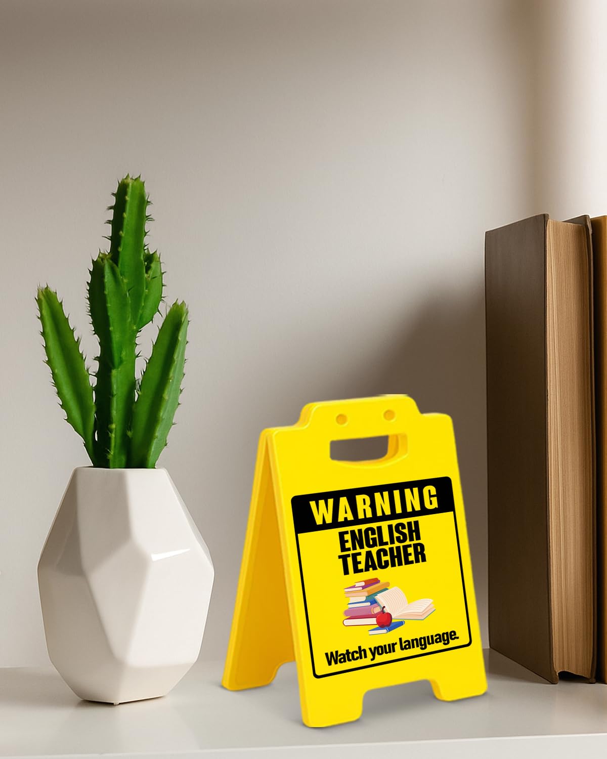 Funny English Teacher Office Decor Sign Watch Your Language Warning Sign for Classroom Office Decorations English Teacher Gifts
