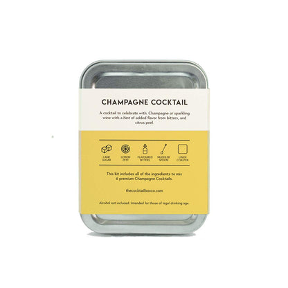 The Cocktail Box Co. Champagne Cocktail Kit - TSA Approved Champagne Travel Kit - Engagement & Birthday Gift - Pack of 1, Stainless Steel, Powder Form