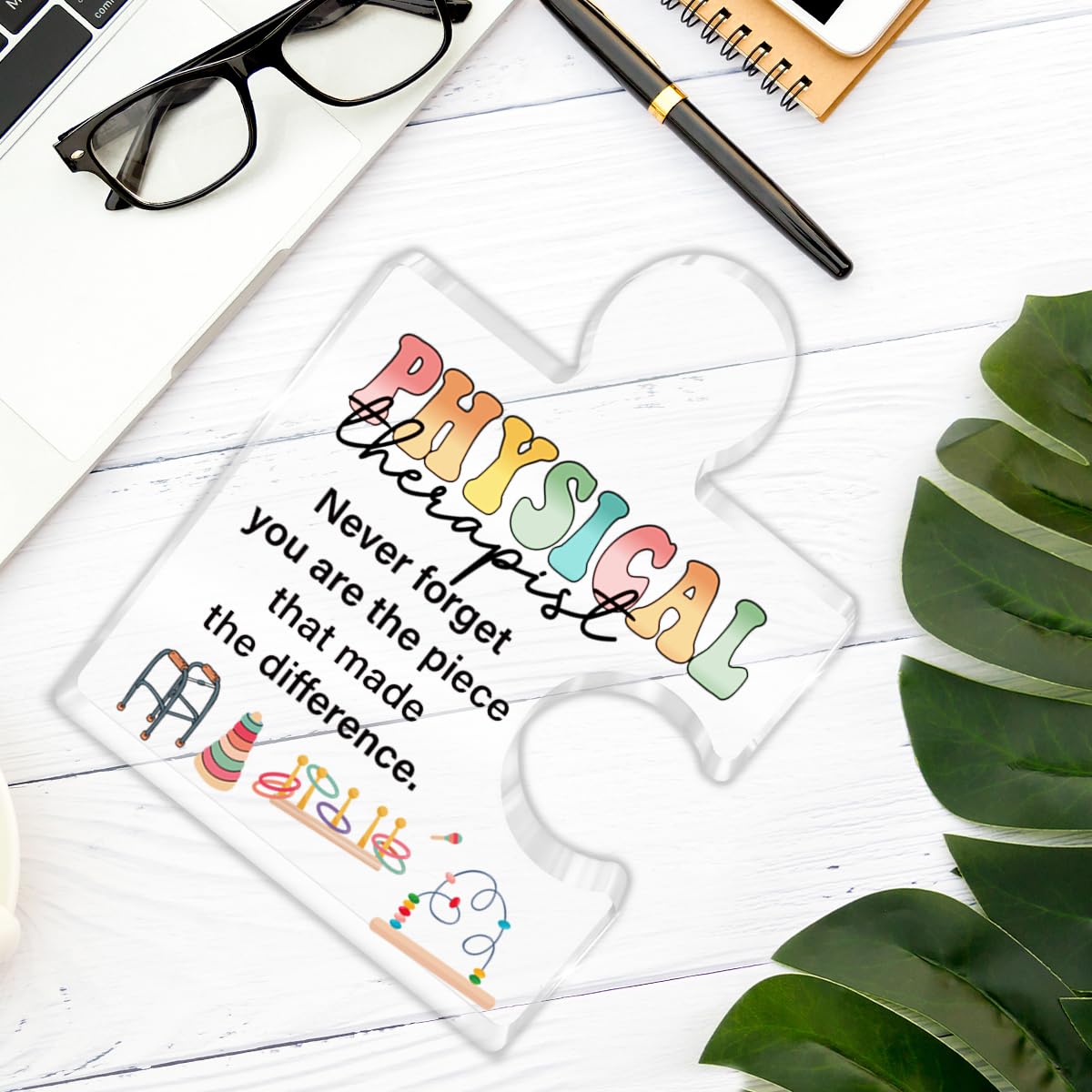 Physical Therapist Gifts for Women, Appreciation Thank You Gifts for Physical Therapy Physiotherapist PT Physio Retirement Christmas Birthday Farewell, Acrylic Puzzle Plaque Sign Office Decor